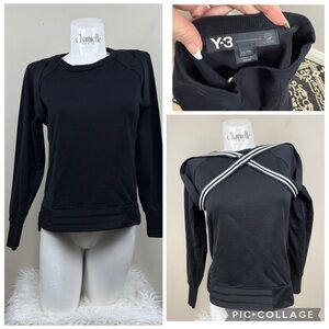 Adidas X Y-3 yohji crew neck Classic Black Sweatshirt with 3 stripes details xs